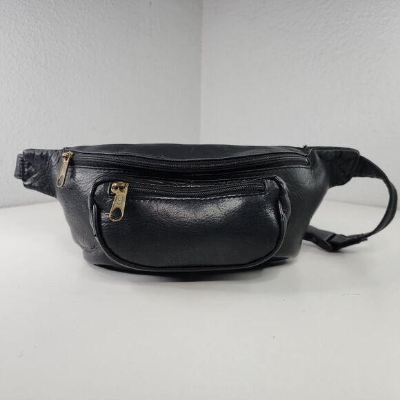 Hobo International Juno Black Leather Fanny Pack Waist Belt Bag Made in Colombia - Picture 1 of 15